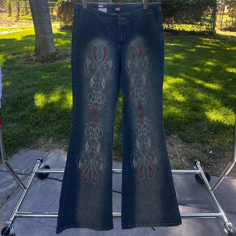 NWT Y2K Tommy Hilfiger Low Rise Flare Jeans Size 13/14